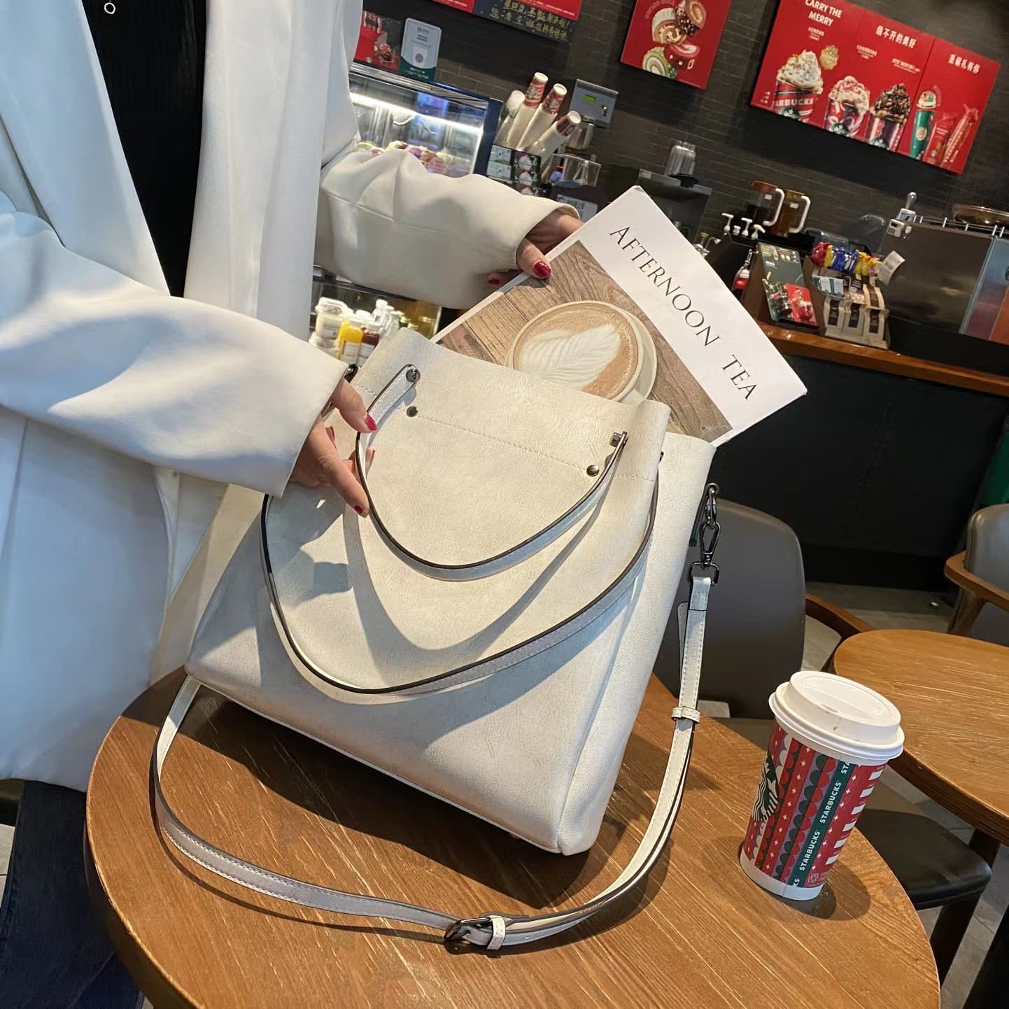 Vintage Leather Oversized Tote 12