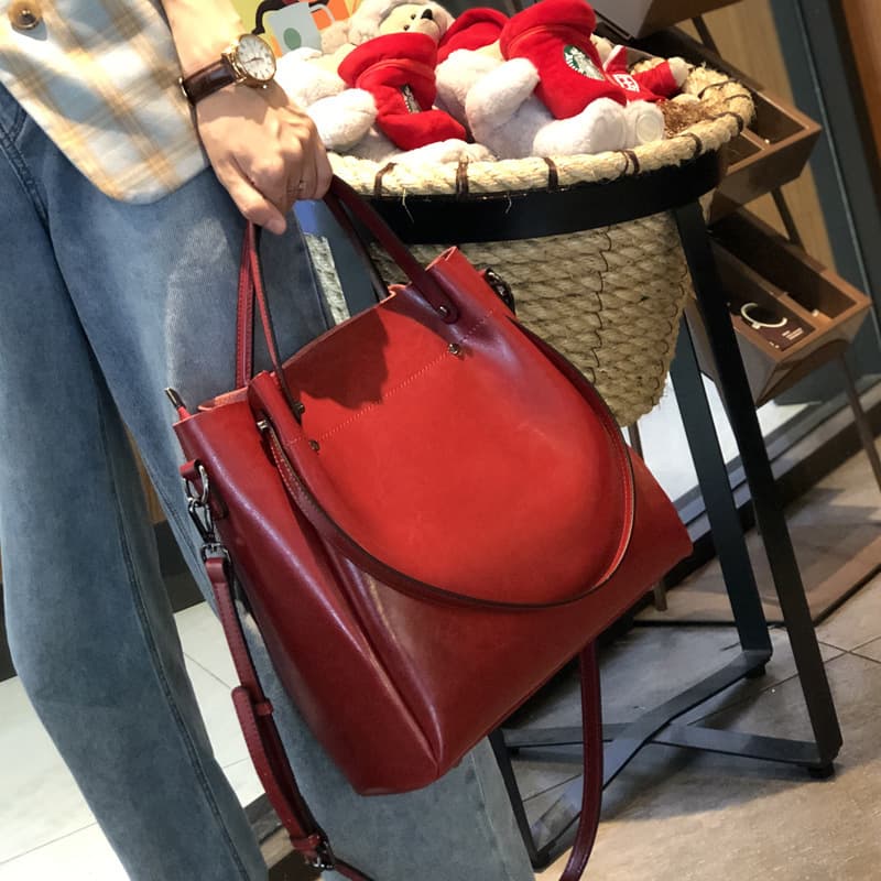 Vintage Leather Oversized Tote 13