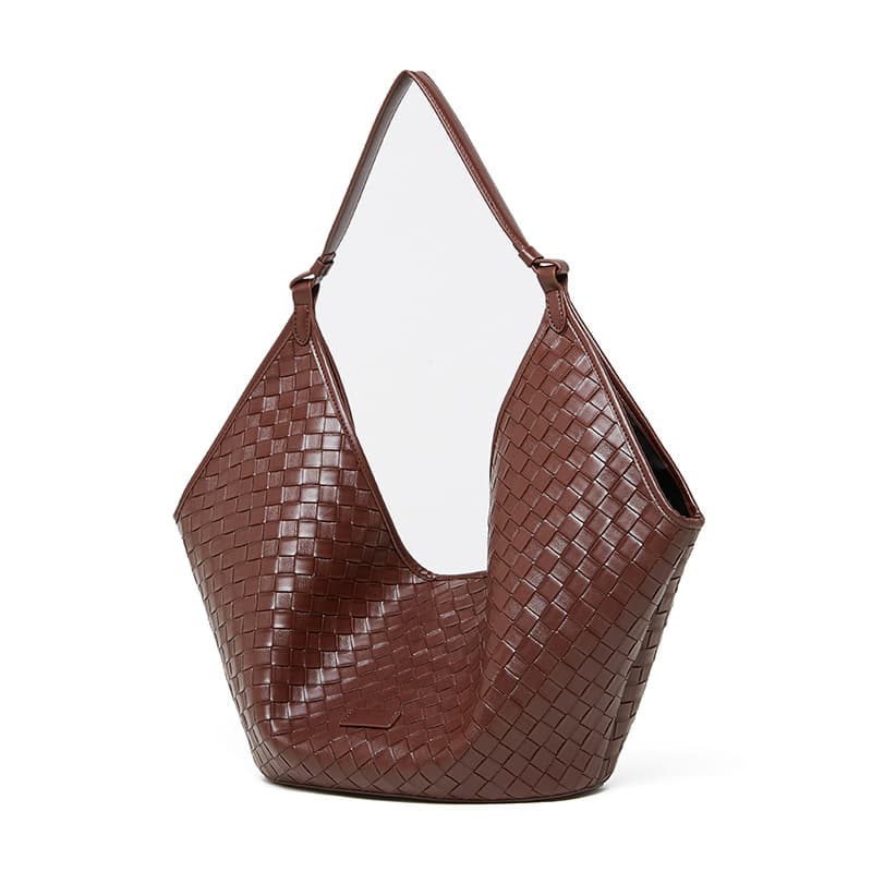 Woven Grain Leather Tote 6